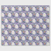 白うさぎカラフルの水彩模様 ラッピングペーパー (フラット)