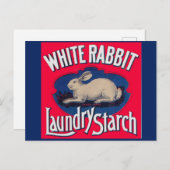 白うさぎランドリーでんぷんクレーラベル ポストカード (正面/裏面)