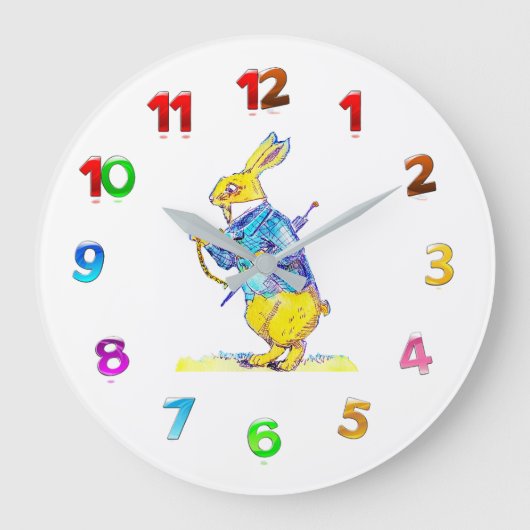 白うさぎ壁時計 ラージ壁時計 (正面)