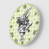 白うさぎ市松模様にの壁時計 ラージ壁時計 (傾斜)