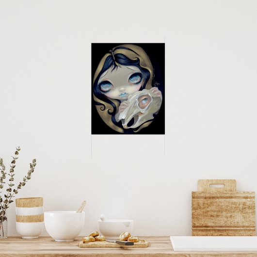 白うさぎ復活アートプリントゴシックAlice ポスター (キッチン)