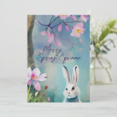 白うさぎ春Equinoxオスターラワイルドフラワー シーズンカード (スタンド正面)
