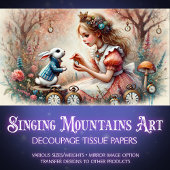 白うさぎ森林時計コレクションのデコページ 薄葉紙