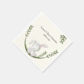 白うさぎ植物性男女兼用赤ちゃんシャワー スタンダードカクテルナプキン (角)