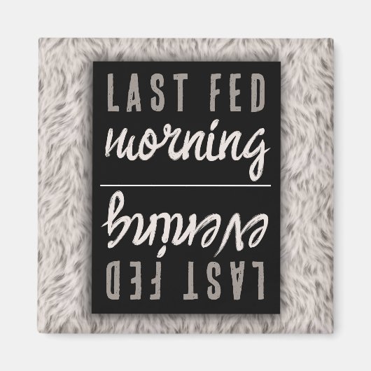 白うさぎ毛皮キャットドッグペットフードアニマルプリント マグネット (正面)