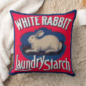白うさぎ洗濯澱粉ラベル クッション (ブランケット)