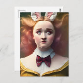 白うさぎ耳のアリス ポストカード (正面/裏面)