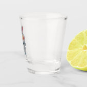 白うさぎ親指アップサインブラックボウタイ ショットグラス (右)