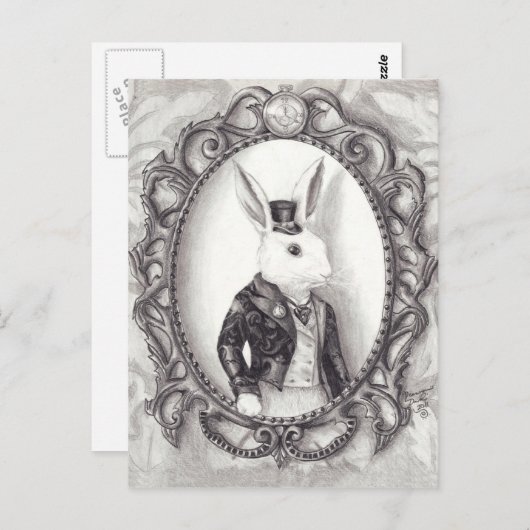 白うさぎ – はがき (正面/裏面)