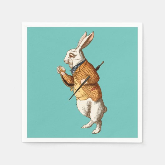 白うさぎ（アリスのワンダーランドでの冒険） スタンダードカクテルナプキン (正面)