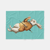 白うさぎ（アリスのワンダーランドでの冒険） フリースブランケット (正面(横))