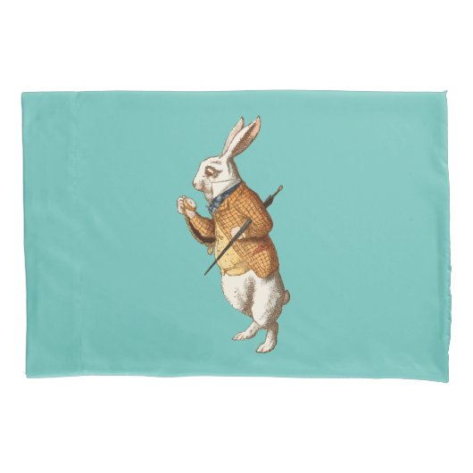 白うさぎ（アリスのワンダーランドでの冒険） 枕カバー (正面左)