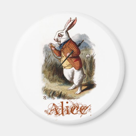 白うさぎ（カラー） マグネット (正面)