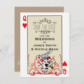 白うさぎ クイーン・オブ・ハーツ 不思議の国 保存日付 案内ポストカード (正面/裏面)