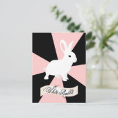 白うさぎ、ピンクと白 ポストカード (スタンド正面)