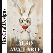 白うさぎ、メガネ&赤いハートBY3デコページ 薄葉紙