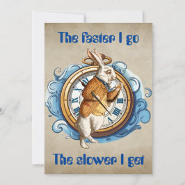 白うさぎ、不思議の国のアリスキャラクター。 ノートカード