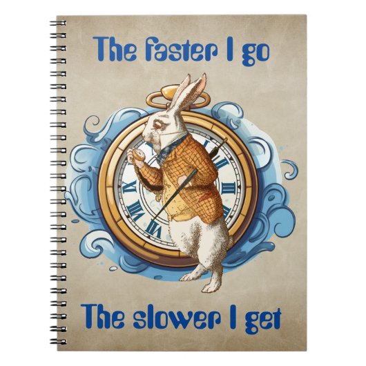 白うさぎ、不思議の国のアリスキャラクター。 ノートブック (正面)