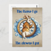 白うさぎ、不思議の国のアリスキャラクター。 ポストカード (正面/裏面)