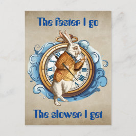 白うさぎ、不思議の国のアリスキャラクター。 ポストカード