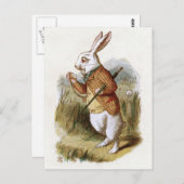 白うさぎ – 不思議の国のアリス ポストカード (正面/裏面)