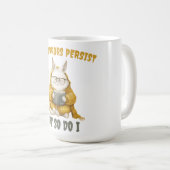 白うさぎ:恐怖は続くが、私もそう コーヒーマグカップ (正面右)