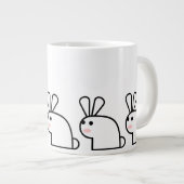 白うさぎ(数々の) ジャンボコーヒーマグカップ (正面右)