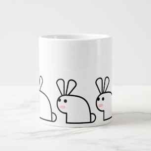 白うさぎ(数々の) ジャンボコーヒーマグカップ
