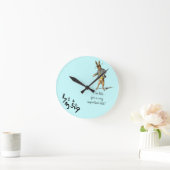 白うさぎ「遅刻だ」ウォールクロック ラウンド壁時計 (ホーム)