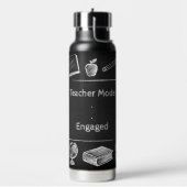 白おもしろいチョーク黒板基本先生 ウォーターボトル (左面)