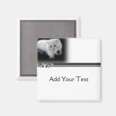 白おもしろいペルシャ猫マグネット マグネット (正面/裏面)