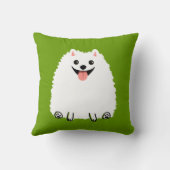 白おもしろいポメラニア犬漫画犬かわいい クッション (裏面)