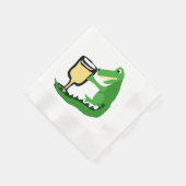 白おもしろいワインのアリゲーター飲みグラス 縁ありカクテルナプキン (角)