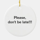 白おもしろい兎の時計 セラミックオーナメント (裏面)