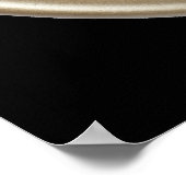 白おもしろい兎の時計 ポスター (角)