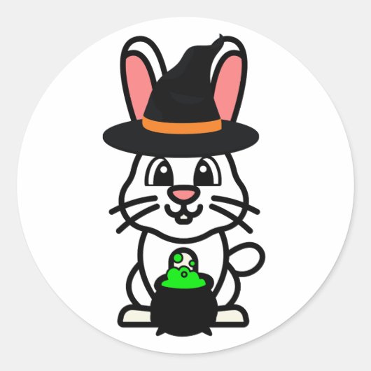 白おもしろい兎は魔女だ ラウンドシール (正面)