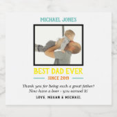 白おもしろい写真最高のパパEver First Father's Day ビールラベル (シングルラベル)