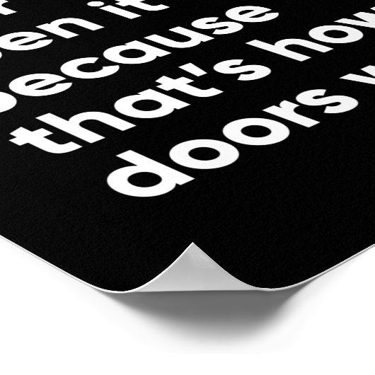 白おもしろい感動的黒の引用文 ポスター (角)