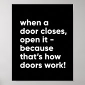 白おもしろい感動的黒の引用文 ポスター (正面)