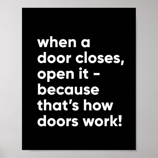 白おもしろい感動的黒の引用文 ポスター (正面)