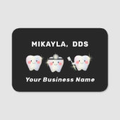 白おもしろい歯歯科 名札 (正面)