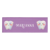 白おもしろい歯歯科 名札 (正面)