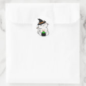 白おもしろい猫は魔女だ ラウンドシール (バッグ)