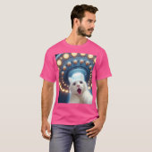 白おもしろい猫好きセルフィーUfosエイリアンFlyin Tシャツ (正面フル)