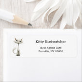 白おもしろい猫差出人住所 ラベル (インサイチュ)