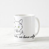 白おもしろい猫 コーヒーマグカップ (正面右)