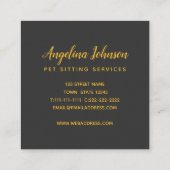 白おもしろい猫 スクエア名刺 (裏面)