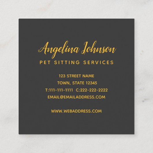 白おもしろい猫 スクエア名刺 (裏面)