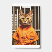 白おもしろい猫 バッジ (裏面)