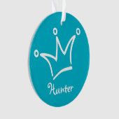 白おもしろい王冠+背中。&文字 オーナメント (正面)